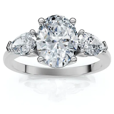 Pompeii3 1 1/2ct Oval Michelle Diamond Engagement Ring 14k Gold Or Platinum Lab Grown In Metallic