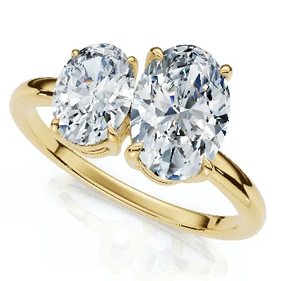 Pompeii3 1 1/2ct Oval Toi Et Moi Diamond Ring 14k Gold Or Pt Lab Grown