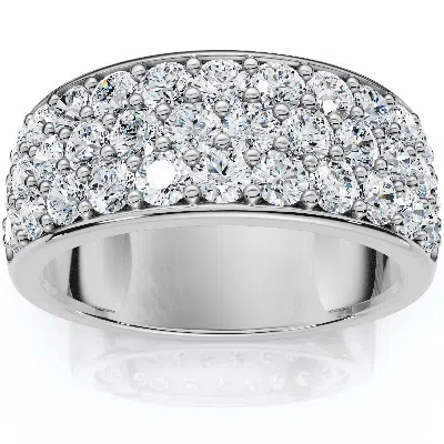 Pompeii3 1 1/2ct Pave Diamond Wedding Anniversary 10k White Gold Womens Wide Band Size Selectable In Multi