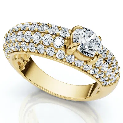 Pompeii3 1 1/2ct Pave Kimberly Diamond Anniversary Ring 14k Gold Or Platinum Lab Grown In Brown