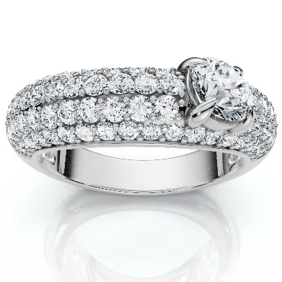 Pompeii3 1 1/2ct Pave Kimberly Diamond Anniversary Ring 14k Gold Or Platinum Lab Grown In Metallic