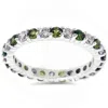 Pompeii3 1 1/2ct Peridot & Diamond Common Prong Eternity Wedding Ring 14k White Gold In Multi
