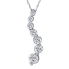 Pompeii3 1 1/2ct Real Diamond Journey Pendant 14k White Gold New In Multi