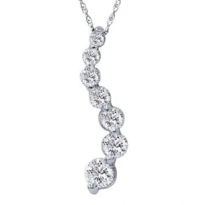 Pompeii3 1 1/2ct Real Diamond Journey Pendant 14k White Gold New In Multi