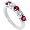 Pompeii3 1 1/2ct Red Sapphire & Diamond Wedding Ring 14k White Gold In Multi