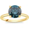 Pompeii3 1 1/2ct Round Blue Diamond Engagement Ring 14k White Or Yellow Gold Lab Grown In Multi