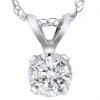 Pompeii3 1 1/2ct Round Brilliant Cut Solitaire Diamond Pendant 14k White Gold & 18" Chain In Multi