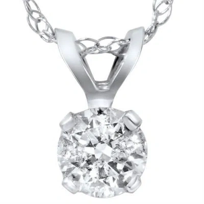 Pompeii3 1 1/2ct Round Brilliant Cut Solitaire Diamond Pendant 14k White Gold & 18" Chain In Multi