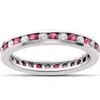 Pompeii3 1 1/2ct Ruby & Diamond Eternity Ring 14k White Gold In Multi