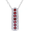 Pompeii3 1 1/2ct Ruby & Diamond Pendant 14 Karat White Gold 1" Tall In Multi