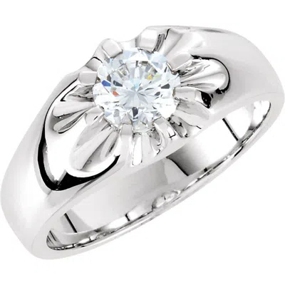 Pompeii3 1 1/2ct Solitaire Diamond Mens Wedding Ring 10k White Or Yellow Gold In Multi