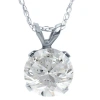 Pompeii3 1 1/2ct Solitaire Diamond Pendant Necklace & 18" Chain Round Cut In Multi