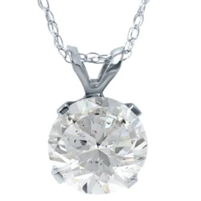 Pompeii3 1 1/2ct Solitaire Diamond Pendant Necklace & 18" Chain Round Cut In Multi