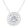 Shop Pompeii3 1 1/2ct Solitaire Round Cut Lab Grown Diamond Bezel Necklace Pendant In Multi