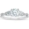 Pompeii3 1 1/2ct Three Stone Diamond & Moissanite Infinity Engagement Ring 14k White Gold In Multi
