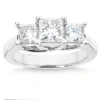 Pompeii3 1 1/2ct Three Stone Diamond Ring 14k White Gold In Multi