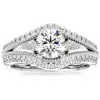 Pompeii3 1 1/3ct Diamond & Moissanite Designed Accent Engagement Ring In 10k Gold In Multi