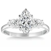 Pompeii3 1 1/3ct Marquise & Pear Shape Diamond 3 Stone Engagement Ring 14k Gold Lab Grown In Multi