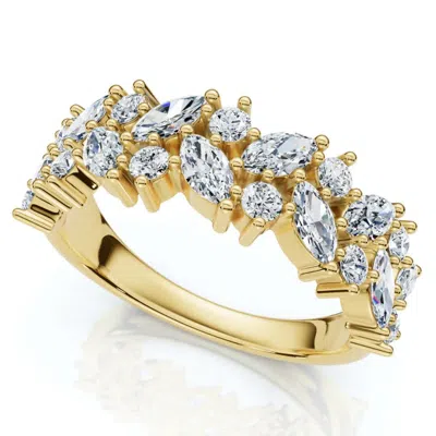 Pompeii3 1 1/3ct Marquise Designed Anniversary Band Cut 14k Gold Lab Grown