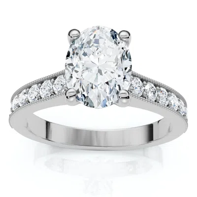 Pompeii3 1 1/3ct Oval Diamond Engagement Ring 14k Gold Or Platinum Lab Grown In Brown