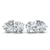 Pompeii3 1 1/3ct Pear And Round Toi Et Moi Diamond Earrings 14k Gold Lab Grown In Metallic