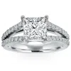 Pompeii3 1 1/3ct Princess Cut Split Shank Enhanced Diamond Engagement Ring 14k White Gold In Multi
