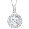 Pompeii3 1 1/3ct Tw Round Diamond (1ct Center) Halo Pendant Lab Grown White Gold Necklace In Multi