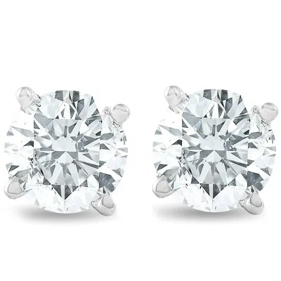 Pompeii3 1 1/4 Cttw Diamond Studs 14k White Gold Igi Certified Earrings In Metallic