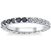 Pompeii3 1 1/4ct Black & White Diamond Eternity Stackable Wedding Ring 10k White Gold In Black