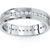 Pompeii3 1 1/4ct Channel Set Diamond Brushed Ring 14k White Gold In Multi