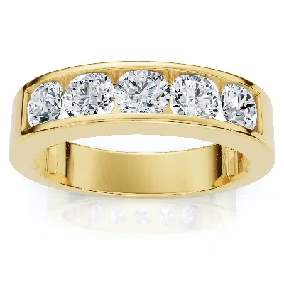 Pompeii3 1 1/4ct Channel Set Men's Diamond Wedding Anniversary Ring 14k Gold Size Selectable