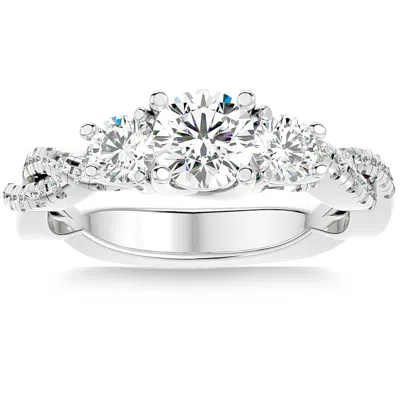 Pompeii3 1 1/4ct Diamond & Moissanite Accent Engagement Ring In 10k Gold In Silver