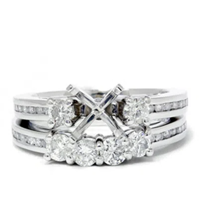 Pompeii3 1 1/4ct Diamond Engagement Wedding Ring 14k White Gold Ring Set In Multi