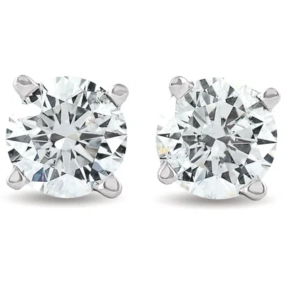 Pompeii3 1 1/4ct Diamond Studs 14k White Gold In Gray