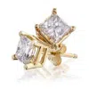 Pompeii3 1 1/4ct Diamond Studs 14k Yellow Gold In Silver
