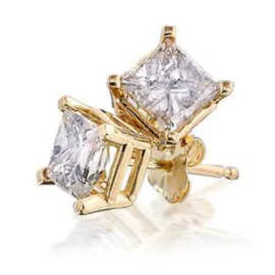 Pompeii3 1 1/4ct Diamond Studs 14k Yellow Gold In Silver