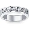 Pompeii3 1 1/4ct Diamond Wedding Ring Channel Set Mens Ring 14k White Gold In Multi