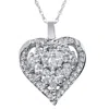Pompeii3 1 1/4ct Hear Shape Marquise Diamond Pendant 14k White Gold In Multi
