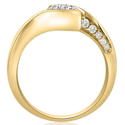 Pompeii3 1 1/4ct Moissanite Bezel Diamond Engagement Ring In 10k White Or Yellow Gold