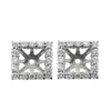Pompeii3 1 1/4ct Princess Cut Diamond Halo Earring Jackets 14k White Gold (up To 6mm) In Multi