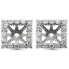 Pompeii3 1 1/4ct Princess Cut Diamond Halo Earring Jackets White Gold (5.5-6mm) In Silver