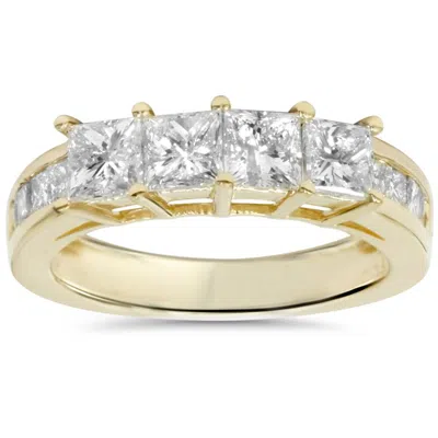 Pompeii3 1 1/4ct Princess Cut Diamond Ring 14k Yellow Gold In Multi