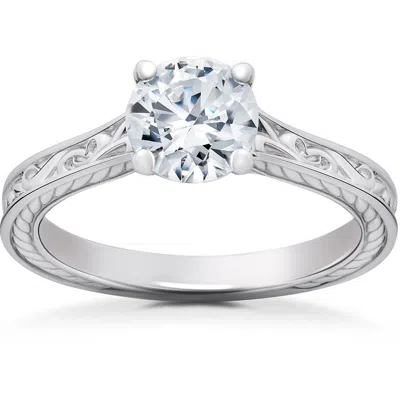 Pompeii3 Certified 1ct Diamond Solitaire Engagement Ring 14k White Gold Lab Grown In Multi