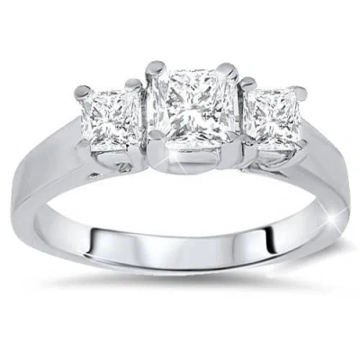 Pompeii3 1 1/4ct Three Stone Diamond Ring 14k White Gold In Multi