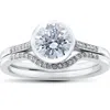 Pompeii3 1 1/5 Ct Lab Grown Diamond Engagement Ring Set 14k White Gold In Multi