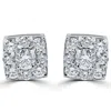 Pompeii3 1.20 Ct Diamond Cushion Halo Studs Womens Earrings 14k White Gold In Multi