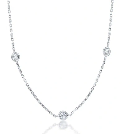 Pompeii3 1 1/5ct Diamonds By The Yard Necklace Lab Grown In 14k White Or Yellow Gold In Brown