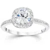 Pompeii3 1 1/5ct Enhanced Diamond Cushion Halo Engagement Ring 14k White Gold In Multi