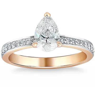 Pompeii3 1 1/5ct Oval Diamond Engagement Lab Grown In White, Yellow, Or Rose Gold In Multi