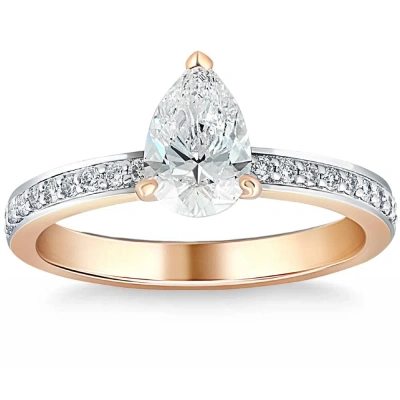 Pompeii3 1 1/5ct Oval Diamond Engagement Lab Grown In White, Yellow, Or Rose Gold In Silver